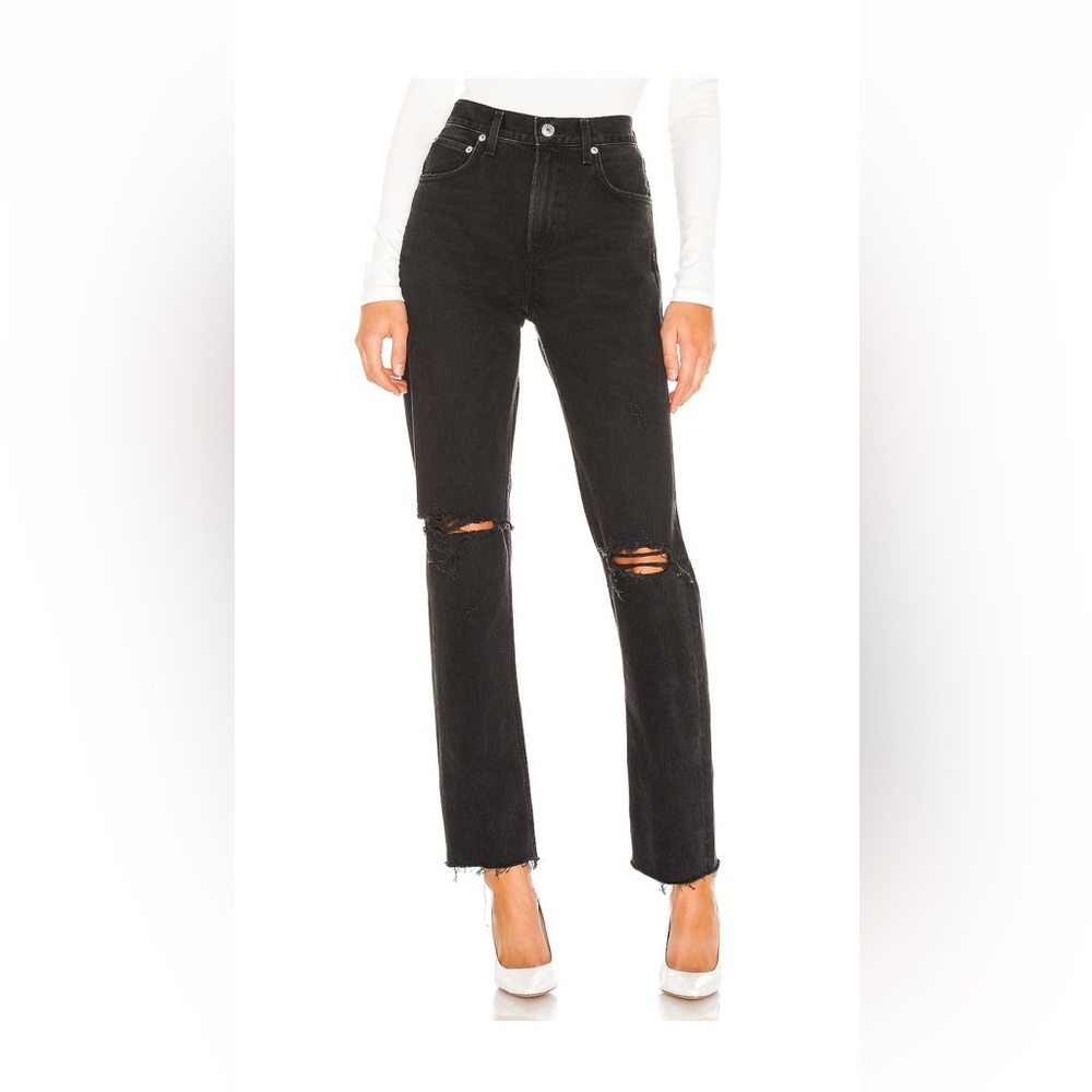 Agolde Black Straight Leg Jeans in style Cherie High Rise Straight Size 30